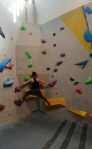 Dihedral wall with a climber