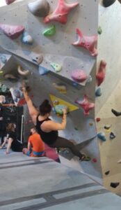 Overhang with a climber